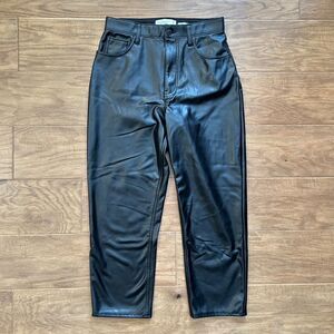 Abercrombie The Ankle Straight Ultra High Rise 28/6S Curve Love Vegan Leather